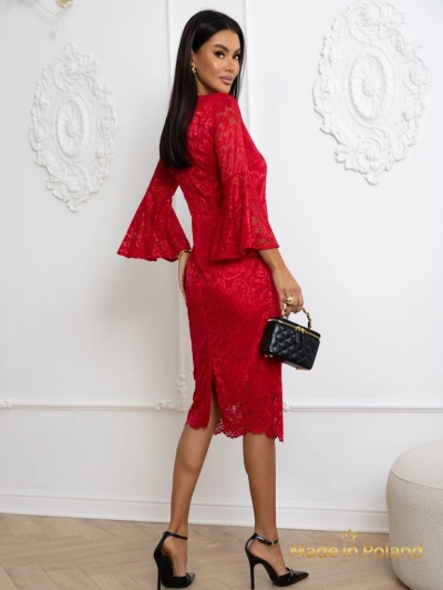 Women's Lace Midi Dress with Wide Sleeves Holly Wow