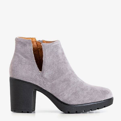 OUTLET Light gray insulated women's boots on the Ryoko post - Footwear