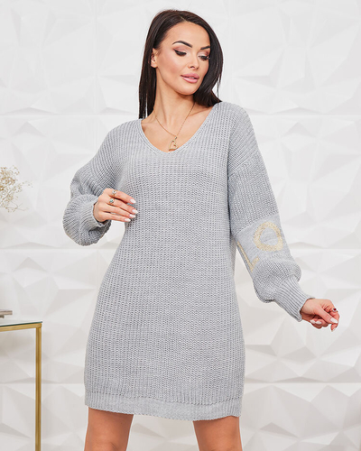 Royalfashion Трикотажная женская туника а'ля платье с декоративными рукавами