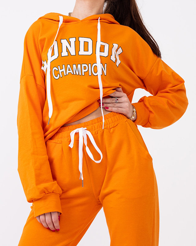 Orange women's sports tracksuit set - Clothing