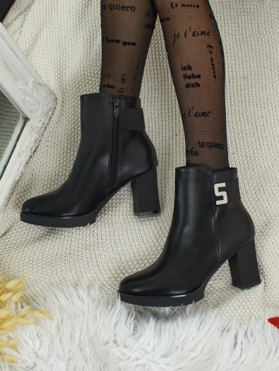 Women's Eco-Leather Heeled Ankle Boots Tavor