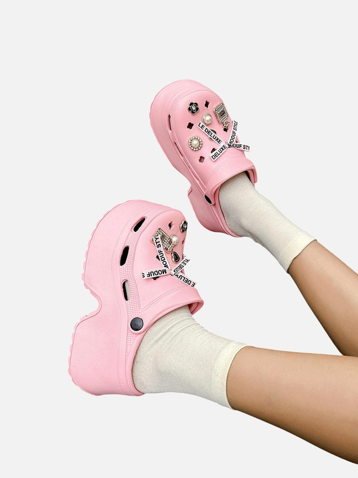 Royalfashion Sieviešu gumijas čībiņas ar rotājumiem Dellos