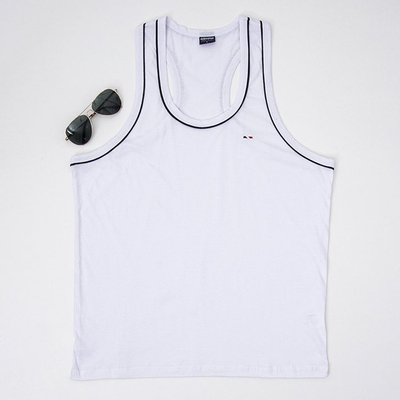 Cotton white men's sleeveless shirt - Clothing