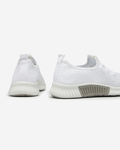 White women's fabric sports shoes Vobbu- Footwear