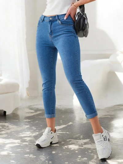 Royalfashion sieviešu kokvilnas šaurās džinsas