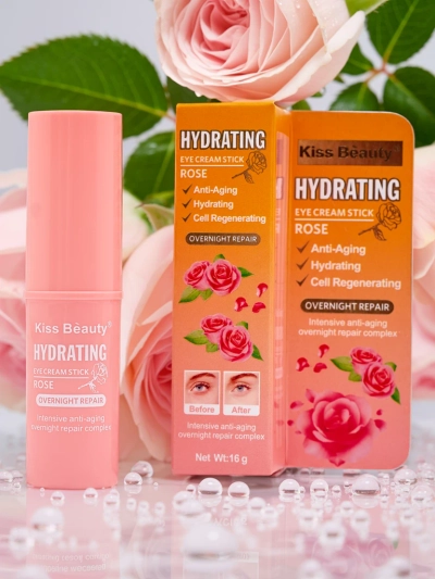 Pretgrumbu, mitrinošs un atjaunojošs rožu acu krēms-stick