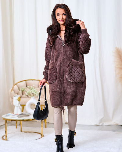 Royalfashion Brown Women's Imitation Fur Coat