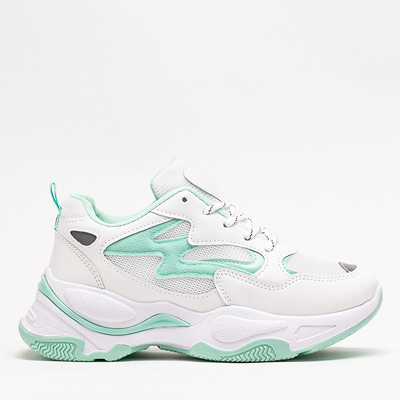Green and white women's sports shoes Krinosi sneakers - Footwear