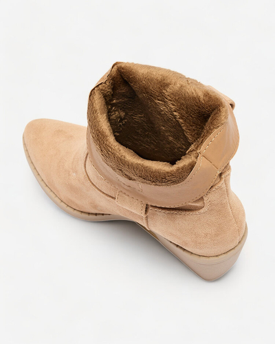 Royalfashion Light brown women's insulated cowboy boots Bronco