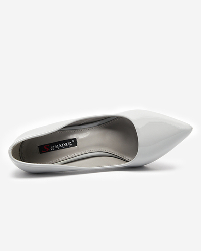 Gray women's lacquered pumps on a high heel Merier - Clothing