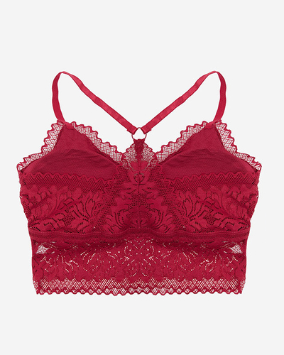 Lace women's bralette in burgundy color - Underwear
