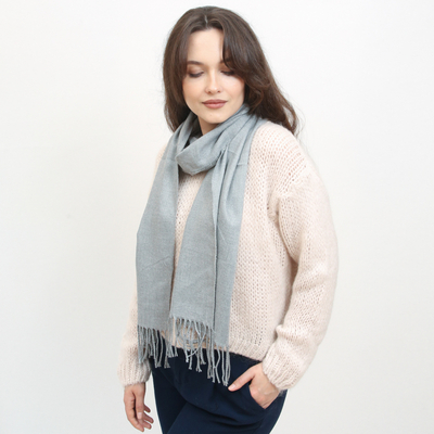 Classic dark gray women's slim single-color scarf - Accessories