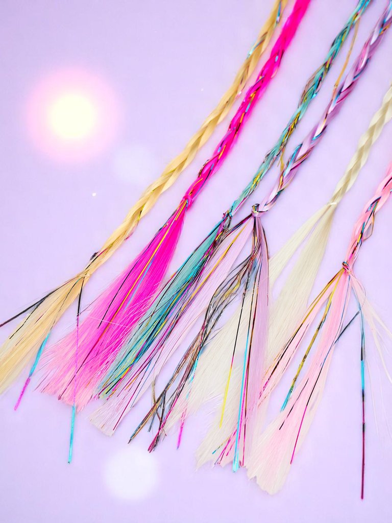 Royalfashion Colorful clip-in braids with hair clips