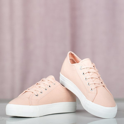 Pink sneakers on a rubber sole Tymbis - Footwear 1