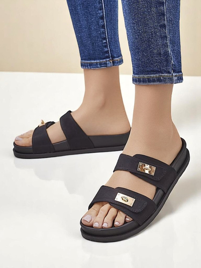 Royalfashion Women's slippers with decorative buckles Costes