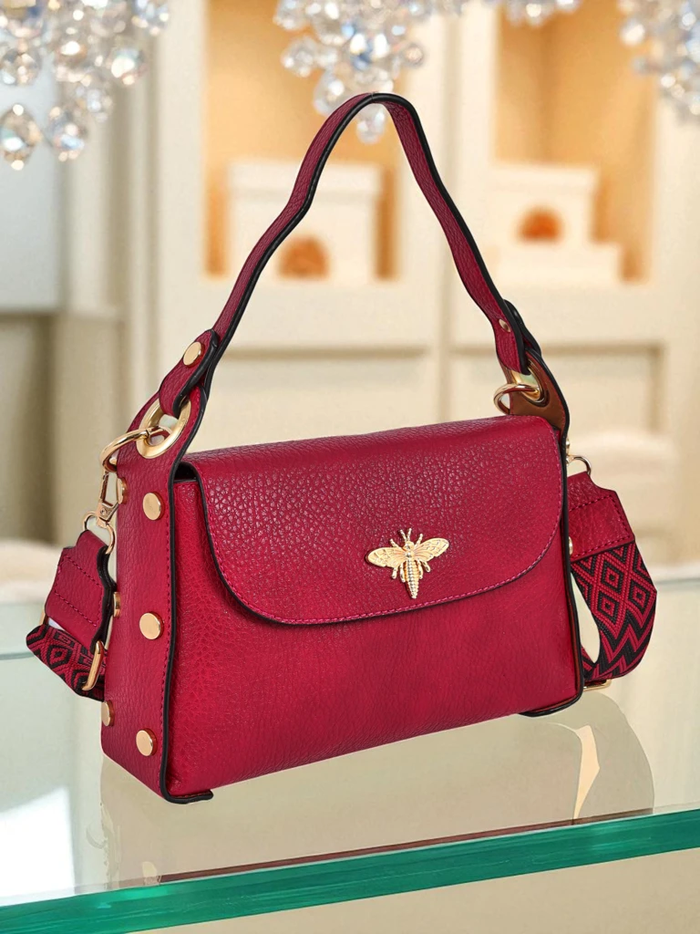 Torebka damska fuksjowa Minerva skóra ekologiczna na ramię i crossbody