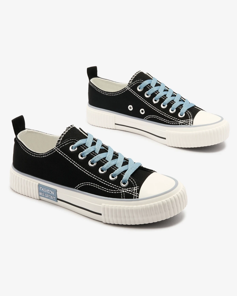 Melnas sieviešu mežģīņu kedas Tasabba- Footwear