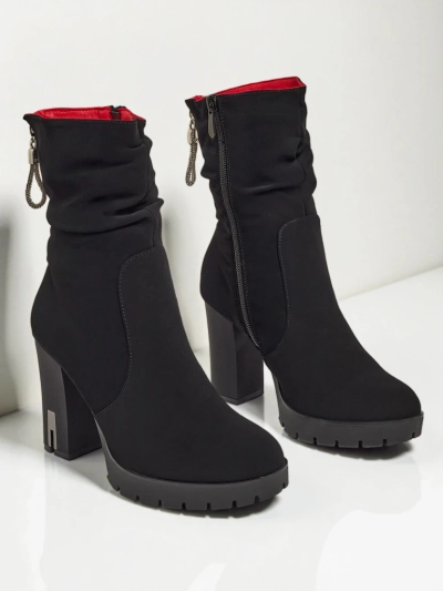 Women's Nivarelle Matte Faux Leather Heeled Ankle Boots