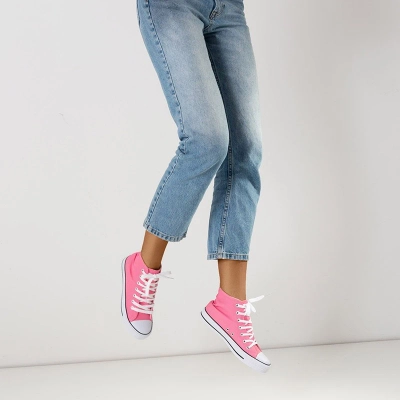 Женские высокие кеды OUTLET Pink Skarllet - Обувь