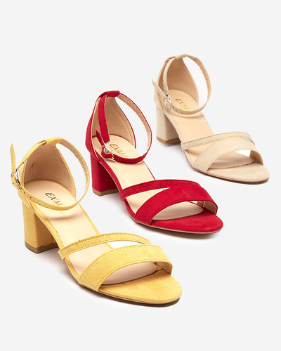Women's yellow sandals on the post Eqro- Footwear