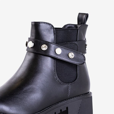 Black boots with decorations Kalkar - Footwear