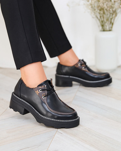 Royalfashion Черные женские полусапоги на сплошной подошве Dobbin