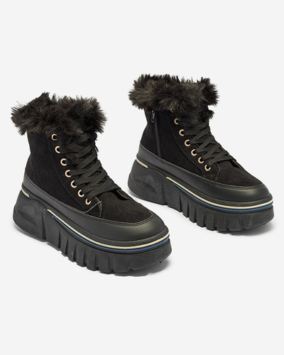 Black women's lace-up platform snow boots Neatesa - Footwear