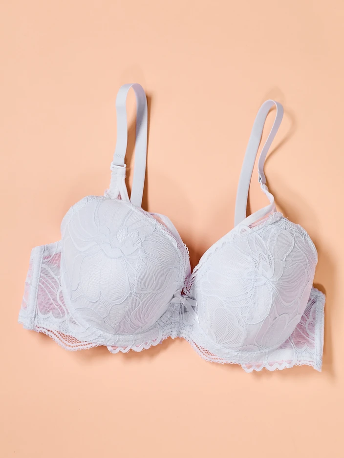 Royalfashion Women's padded bra with lace