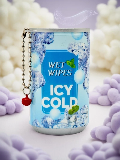 Moisturizing wipes in a decorative package ICY COLD 30 pcs