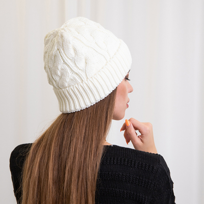 Women's winter white winter hat - Accessories