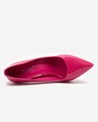OUTLET Women's fuchsia lacquered pumps on a high heel Merika - Clothing