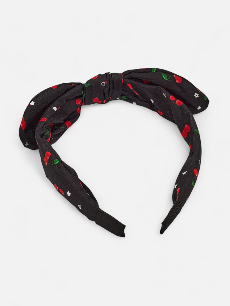 Royalfashion Children's headband with a cherry print bow