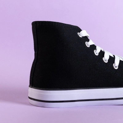 OUTLET Women's black high-top trainers Skarllet - Footwear