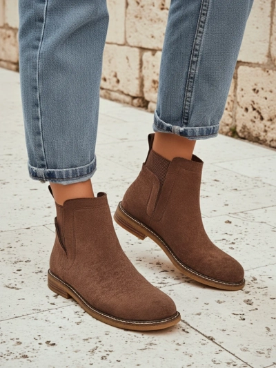 Women's Chelsea-style ankle boots made of eco-suede Veysi