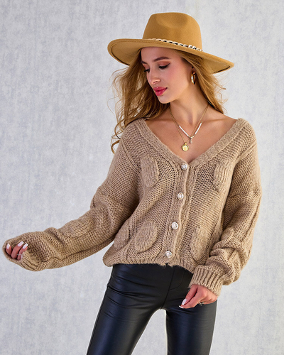 Royalfashion Women's knitted sweater with buttons