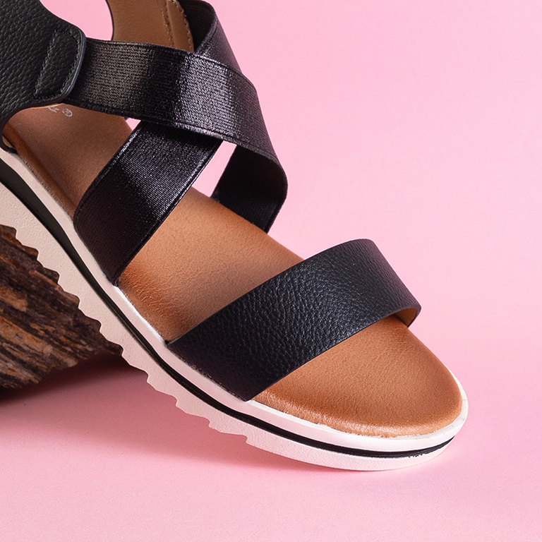 Black women's sandals without closure Fiturino - Footwear