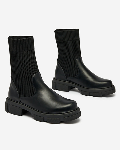 Royalfashion Black women's boots with mesh Xandra