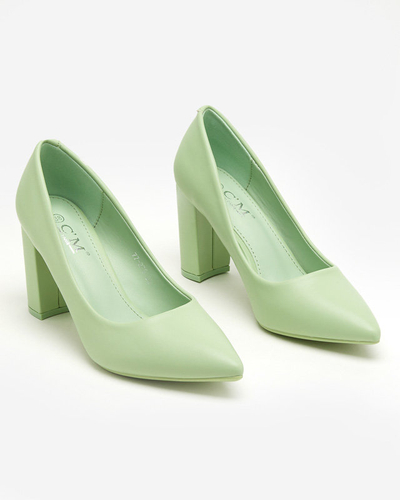 Light green women's pumps on the post Sweet - Footwear