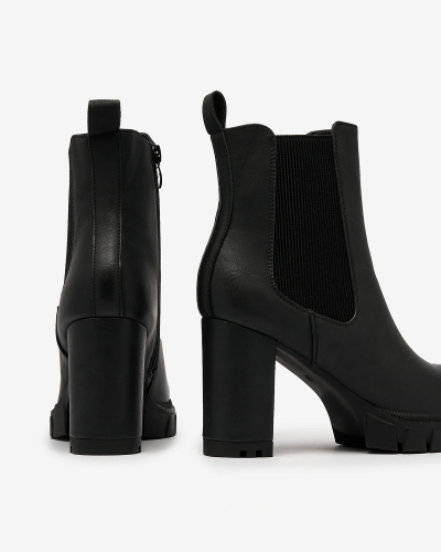 Royalfashion Черные женские сапоги на высоком каблуке Seihay