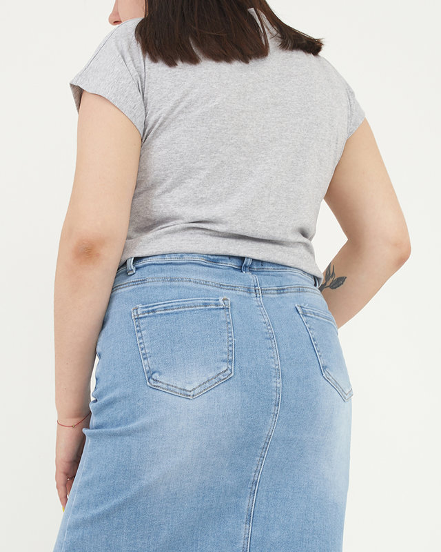 Pelēks sieviešu t-krekls ar PLUS SIZE apdruku - Apģērbs