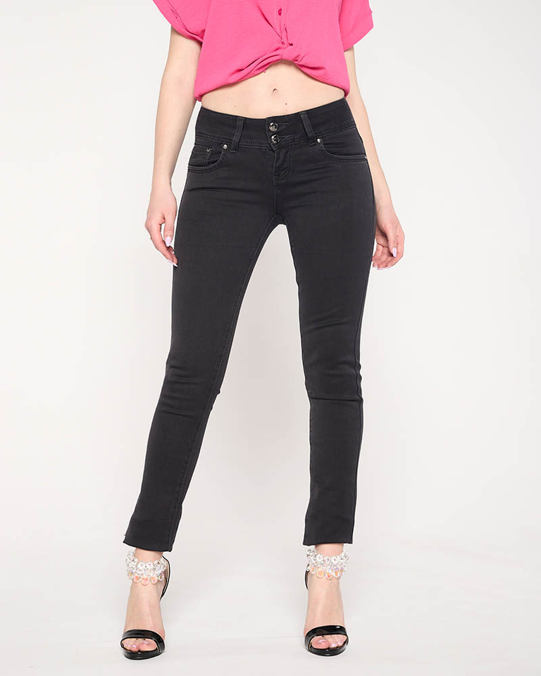 Classic women's black low waist jeans - Clothing