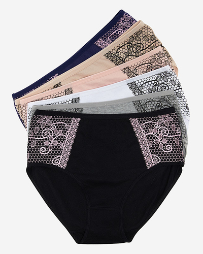Cotton women's briefs set with pattern 6 / pack - Underwear
