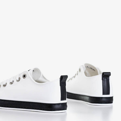 Women's white sneakers with black inserts Zuta - Footwear