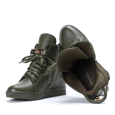 Green sneakers with an indoor wedge Sinnea - Footwear