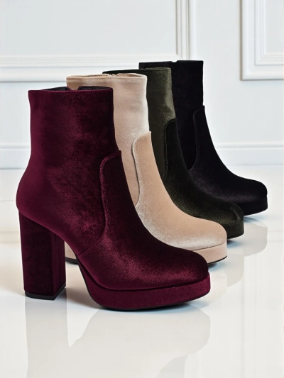 Botas femininas de coluna tipo veludo Miss