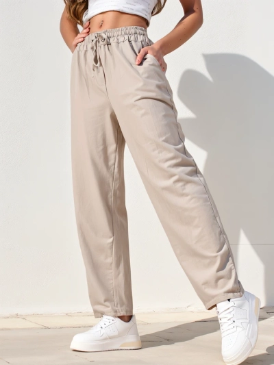 Royalfashion Sieviešu kokvilnas taisnas bikses