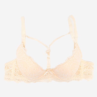 Beige lace bra with straps - Underwear