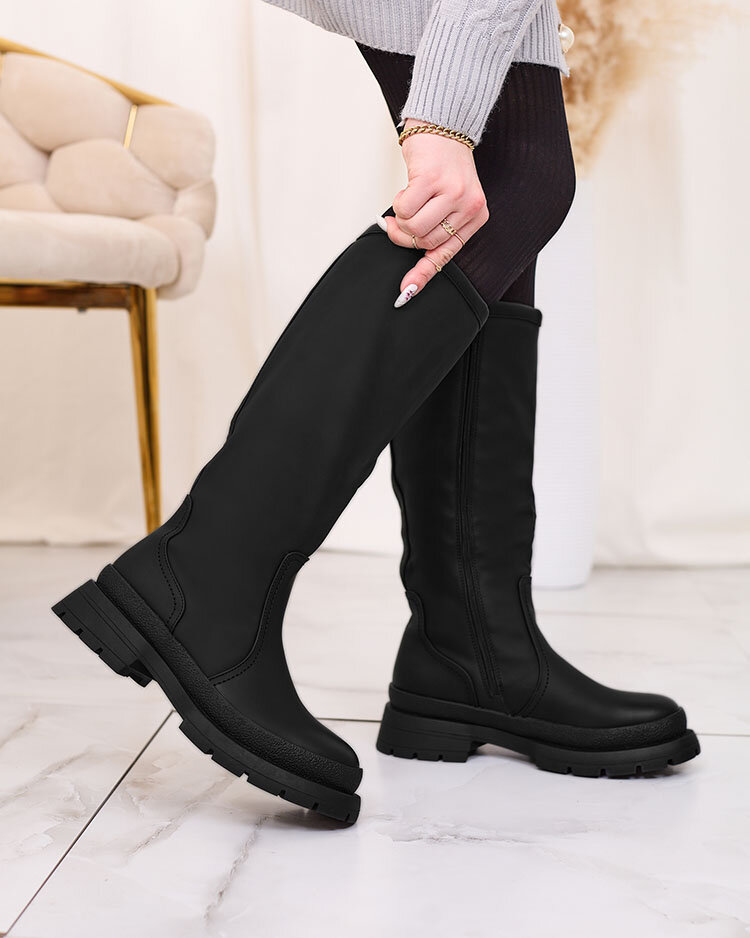 Royalfashion Women's matte boots in black Jegerha