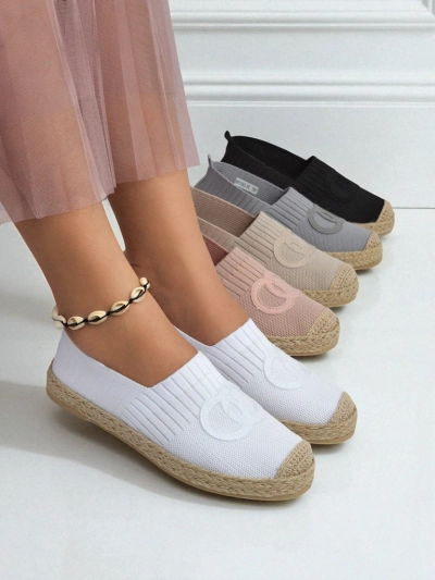 Calista Biancha women's espadrilles - white flat eco suede, Italian style