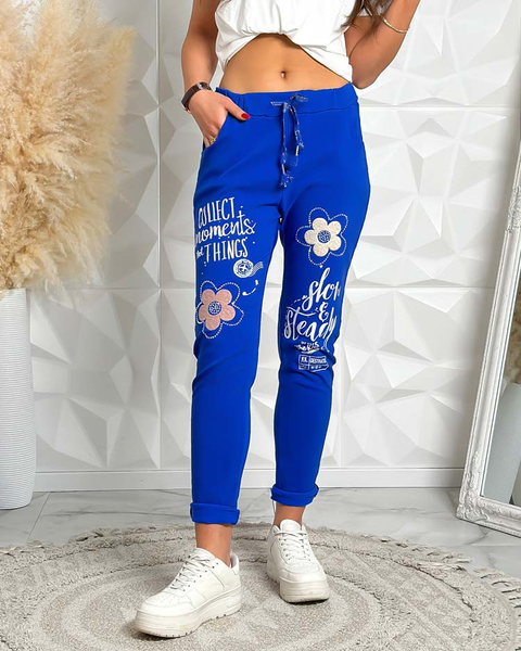 Royalfashion Women's fabric pants with lettering